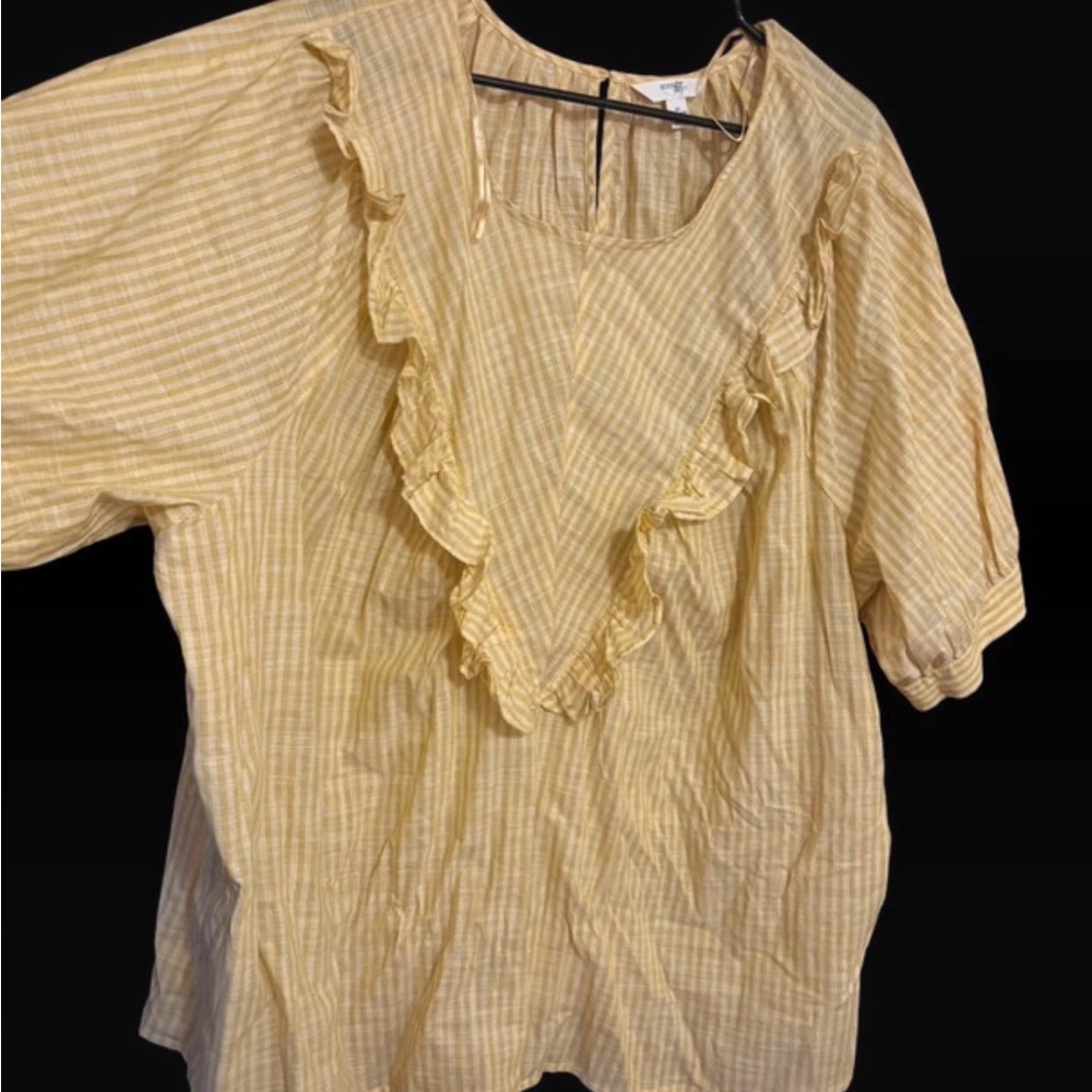 Yellow Ruffled Women's Top